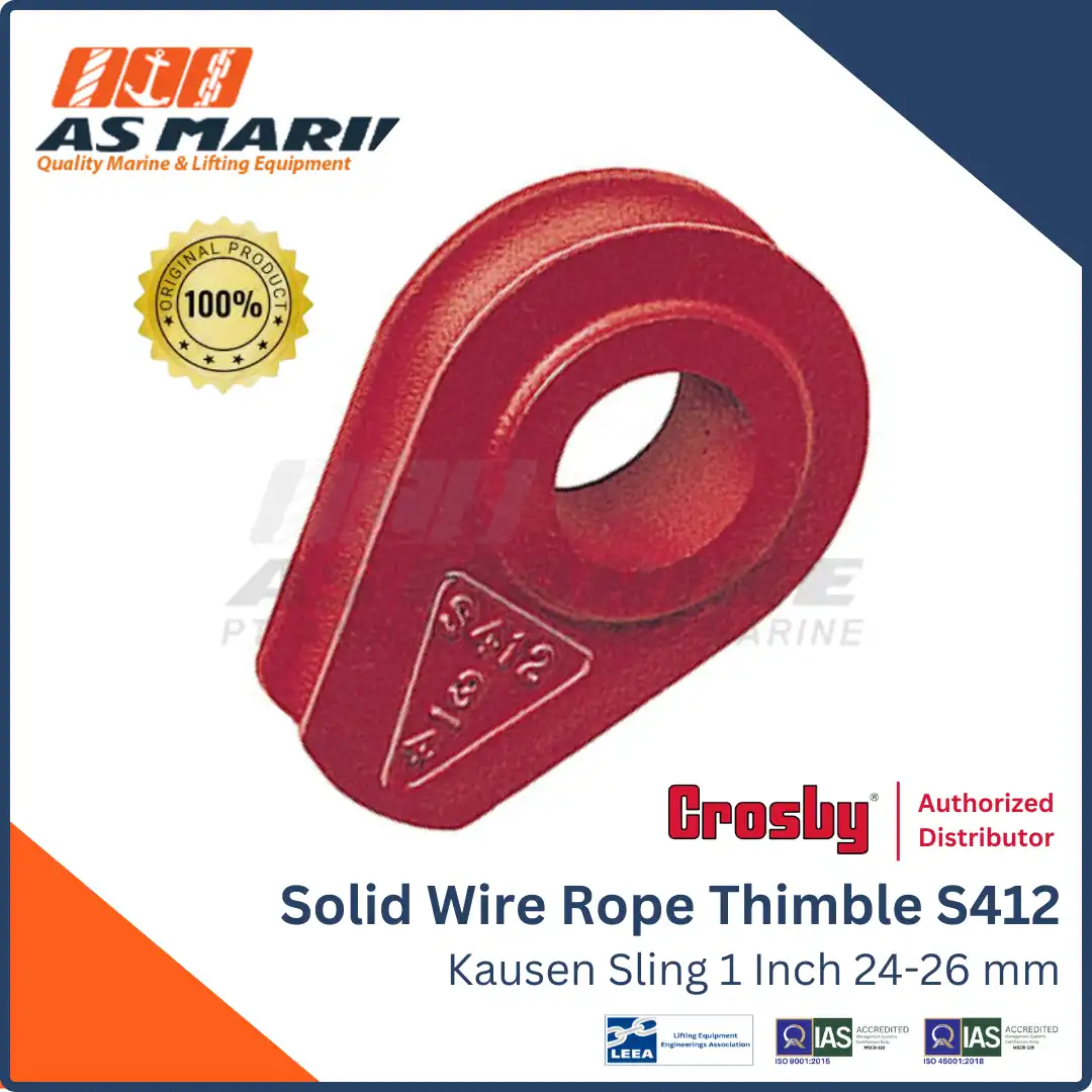 Thimble Wire Rope / Kausen Sling Solid Crosby S412 1 Inch